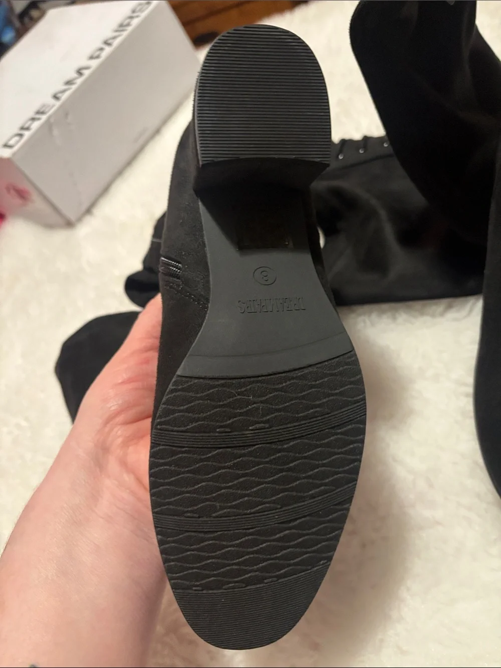 Dream Pairs Black Over-the-Knee Block Heel Boots